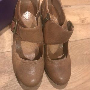 Clark Indigo Leather Mary Jane Heels